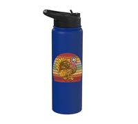 Simpatico Gobble Gobble Turkey Pilgrim Thanksgiving Tacchino Stainless Steel Insulated Water Bottle