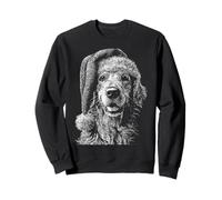 Simpatico Golden Retriever di Natale con Cappello di Babbo Natale Cane Festivo Felpa