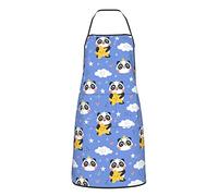 Simpatico grembiule a forma di stella con panda per uomo donna con 2 tasche, grembiuli regolabili impermeabili hawaiani per cucinare