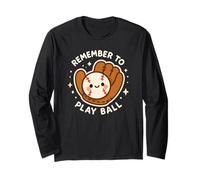 Simpatico Guanto da Baseball con Scritta Remember to Play Ball Maglia a Manica
