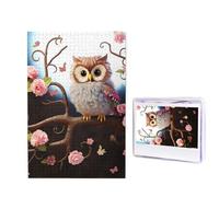 Simpatico gufo albero fiori e scoiattolo puzzle 1000 pezzi puzzle personalizzato in legno immagine puzzle per adulti foto puzzle arte appeso alla parete decorazione per compleanno, matrimonio, San