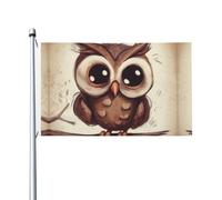 Simpatico gufo benvenuto giardino bandiera 90x150 cm no dissolvenza doppia faccia casa cortile bandiere all'aperto banner decorazione per cortile portico prato