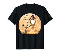 Simpatico Gufo Che Ti augura Un Felice Halloween Abbigliamento Uomo Donna Bambino Maglietta