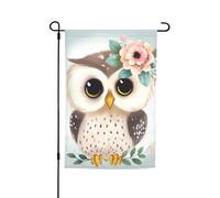 Simpatico gufo con fiori bandiere per esterni 30,5 x 45,7 cm stampa su entrambi i lati bandiera da giardino bandiere per esterni bandiera per vacanze con occhielli bandiera per casa cortile per