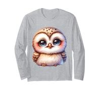 Simpatico Gufo con Grandi Occhi - Motivo Animali della Foresta per Bambini Maglia a Manica