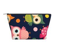 Simpatico gufo con stampa animale a pois, Borsa da toilette Borsa per trucco Borsa per cosmetici Borsa da toilette da viaggio portatile