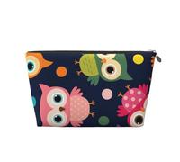 Simpatico gufo con stampa animale a pois, Borsa da toilette Borsa per trucco Borsa per cosmetici Borsa da toilette da viaggio portatile