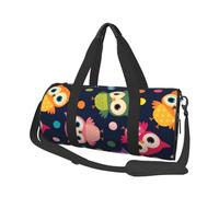 Simpatico gufo con stampa animale a pois, Borsone da viaggio di grande capacità Borsa rotonda Borsa da viaggio sportiva Borsa da viaggio Borsa da fitness