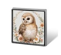 Simpatico gufo del bosco Boho Nursery Art unisex spille e spille quadrate leggere bavero distintivo gioielli per abbigliamento scialle cappello