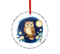 Simpatico gufo floreale decorazione di cristallo da appendere ornamento rotondo pendenti per albero di Natale regali per feste