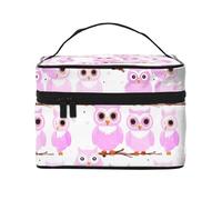 Simpatico gufo grande capacità portatile impermeabile borsa cosmetica 23x17x16cm per viaggio sport all'aperto regalo compagno di nozze, Nero , Taglia unica