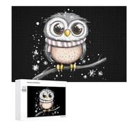 Simpatico gufo in piedi su un ramo puzzle per adulti attività familiari giochi decorazione casa puzzle 1000 PCS