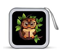 Simpatico gufo legge libro CD Case Holder Portable 40 Capacità DVD Wallet Storage Organizer per auto viaggio, Stile:, Taglia unica