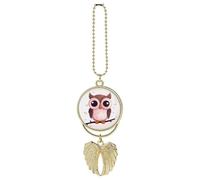 Simpatico gufo ornamento da appendere per specchietto retrovisore, regalo fortunato, ornamento da appendere, divertente ciondolo per auto per ufficio, decorazione domestica in stile dorato