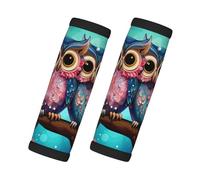 Simpatico gufo rosa bagagli maniglia Wrap 2PCS fiore uccello valigia maniglia copertura con identificatori morbido neoprene valigia grip wrap accessori da viaggio