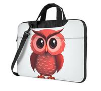 Simpatico gufo rosso Laptop Tote Bag per gli uomini donne del manicotto del computer portatile borsa della spalla della cartella del messaggero del computer, Nero, 14 inch