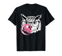 Simpatico gufo su gomma da masticare rosa gufo Maglietta