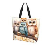 Simpatico gufo sul ramo tote bag da donna borse a tracolla acquerello borse per la spesa resistente all'acqua grande borsa con tasca interna per lavoro viaggi scuola
