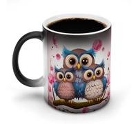 Simpatico gufo tazze da caffè divertente tazza cambia colore tazza unica tazza sensibile al calore tazza di moda stampa tazza da tè in ceramica novità regali per compleanno uomini donne