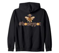 Simpatico Hashtag Honeypot Bee Crown Honey Lover Design Felpa con Cappuccio