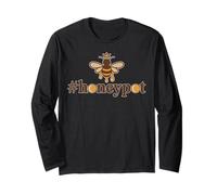 Simpatico Hashtag Honeypot Bee Crown Honey Lover Design Maglia a Manica