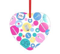 Simpatico infermiera stampa cuore acrilico ornamento di Natale vacanza ricordo ciondolo per albero di Natale decorazione