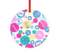 Simpatico infermiera stampa cuore acrilico ornamento di Natale vacanza ricordo ciondolo per albero di Natale decorazione