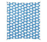 Simpatico ippopotamo blu cartone animato pieghevole spiaggia cabana UPF50 facile installazione parasole portatile con pala di sabbia per campeggio, picnic, cortile