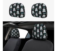 Simpatico ippopotamo che salta cartone animato 2 pezzi ricamo personalizzato morbido traspirante coprisedile poggiatesta protezione accessori auto