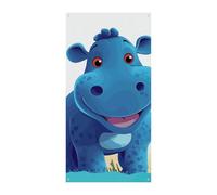 Simpatico ippopotamo copertura banner 90x180cm festa banner stagionale benvenuto segno decorazione verticale porta appeso per portico ingresso giardino decorazione