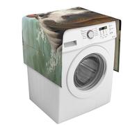 Simpatico ippopotamo copertura per lavatrice con tasche portaoggetti per lavatrice e asciugatrice, copertura antipolvere 137,9 x 52,1 cm, per frigorifero e cucina, decorazione per la casa