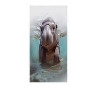 Simpatico ippopotamo copertura per porta d'ingresso, striscione di benvenuto grande divertente sfondo banner decorazioni per appendere interni ed esterni e buoni regali di primavera per gli amici