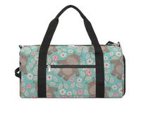 Simpatico ippopotamo divertente borsa da palestra con scomparto per scarpe da viaggio borsone da viaggio borsa da yoga