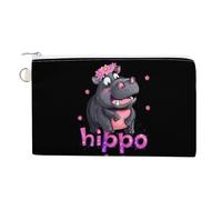 Simpatico ippopotamo personalizzato borsa portamonete in tela cambio borsa portafoglio piccolo trucco borse per uomo donna 19,1 x 11,7 cm, Stile:, Taglia unica, MHXYZHW