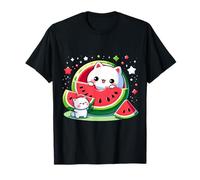 Simpatico Kawaii anguria gatto estate amanti della frutta regali Maglietta
