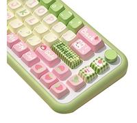 Simpatico keycap a tema coniglio fragola 158 tasti PBT MDA Custom keycap Set è adatto per 61/87/104/108 Cherry MX Switch e altre tastiere meccaniche (fragola)