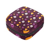 Simpatico kit per il primo periodo di Halloween con motivo a bara fantasma per ragazze, salvaslip tampone, borsa mestruale, supporto per assorbenti con cerniera, organizer per tovaglioli sanitari