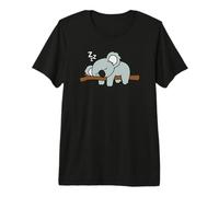 Simpatico Koala Addormentato con Grafica Animale Australiano Pigro Maglietta Premium