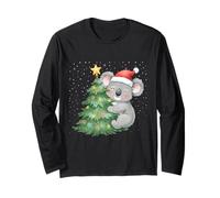 Simpatico Koala Che abbraccia L'Albero di Natale Maglia a Manica