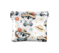 Simpatico Koala che indossa un cappello spremere portamonete portamonete porta cambiamento titolare in pelle PU mini portafoglio portamonete per donne ragazze uomini
