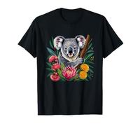 Simpatico Koala con Bouquet di Fiori Selvatici australiani Maglietta
