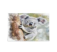 Simpatico koala orso appeso animale puzzle in legno puzzle divertente 1000 pezzi puzzle per la famiglia 29,5 × 19,7 cm