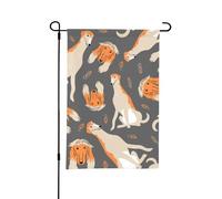 Simpatico levriero afgano, bandiera estiva da giardino bifacciale da 12x18 pollici per esterni