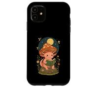 Simpatico libro di lettura Axolotl Whimsical Cottagecore Bookish Custodia per iPhone 11