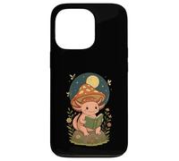 Simpatico libro di lettura Axolotl Whimsical Cottagecore Bookish Custodia per iPhone 13 Pro
