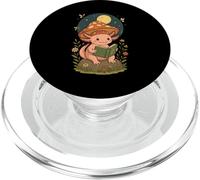 Simpatico libro di lettura Axolotl Whimsical Cottagecore Bookish PopSockets PopGrip per MagSafe