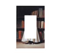 Simpatico libro di lettura bianco fantasma in una biblioteca interruttore della luce piastra da parete copertura piastra frontale singolo bilanciere 1 banda decoratore presa coperture per la casa