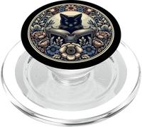 Simpatico libro di lettura con gatti, motivo floreale, amante dei gatti, amante dei libri PopSockets PopGrip per MagSafe