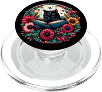 Simpatico libro di lettura per gatti, colorato e floreale per amanti PopSockets PopGrip per MagSafe