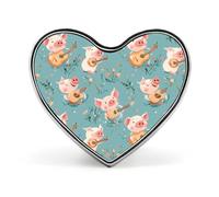 Simpatico maiale che suona la chitarra carino spilla distintivo a forma di cuore pin cappello abbigliamento gioielli accessori regali per festa di nozze